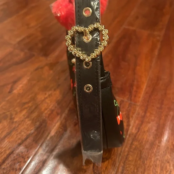 Betsy Johnson stylish HOBO style Flirty Cherry Print Women's Shoulder Bag/ NWT - Picture 2 of 3